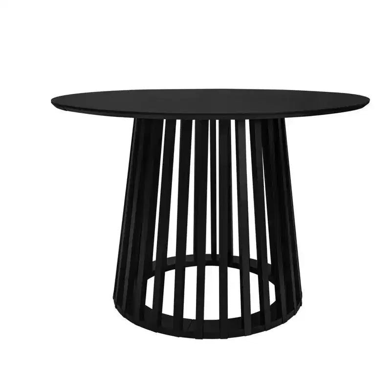 Table à Manger Ronde Grille Moulure Table de Salle à Manger en Bois