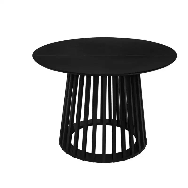 Table à Manger Ronde Grille Moulure Table de Salle à Manger en Bois