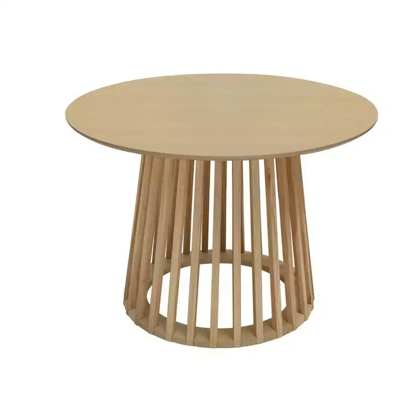 Table à Manger Ronde Grille Moulure Table de Salle à Manger en Bois