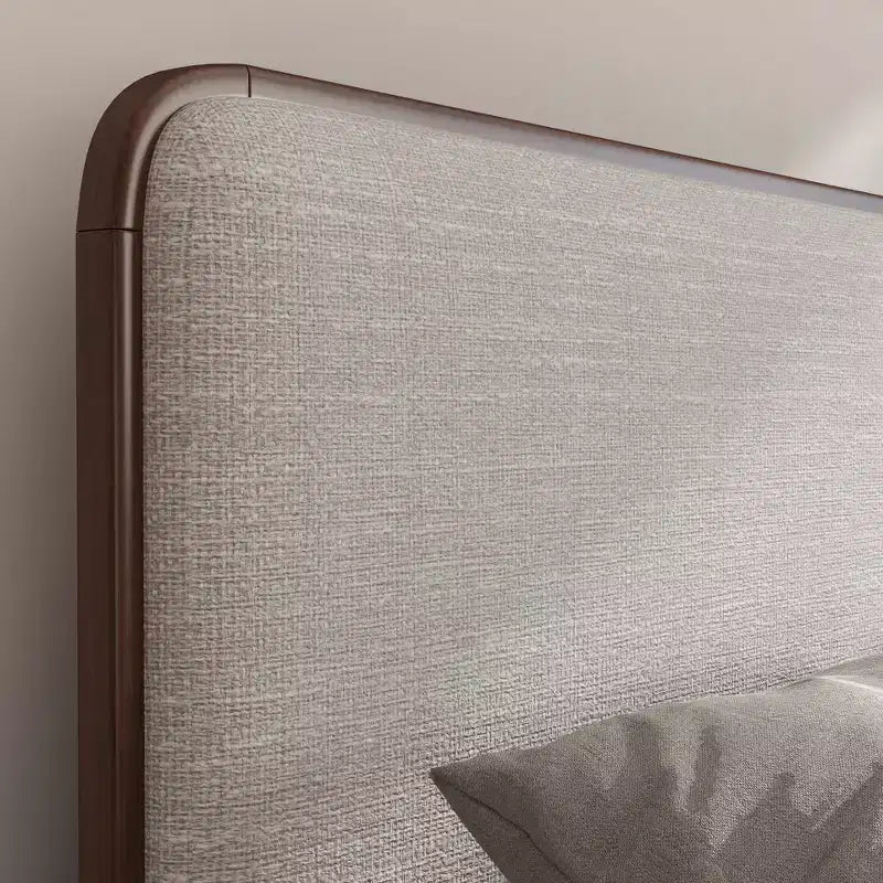 Lit plateforme avec tables de chevet, Noyer naturel, Grand lit