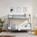 Lit superposé jumeau sur lit double pour enfants, cadre de lit en bois avec garde-corps haut et échelle