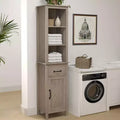 Tall Narrow Bathroom Storage Cabinet, Freestanding Thin Bathroom Cabinet for Small Spaces, Modern Bathroom Storage Cabinets with Shelves and Drawer