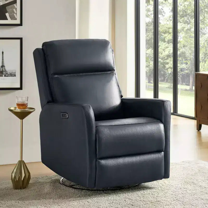 Fauteuil inclinable électrique de transition en cuir véritable avec ports USB