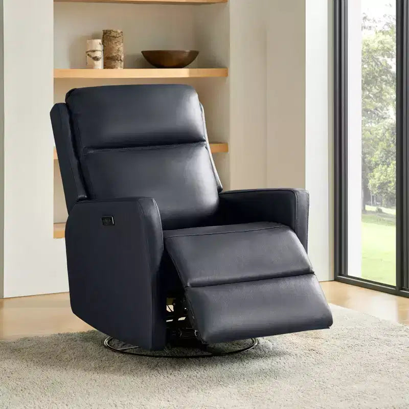 Fauteuil inclinable électrique de transition en cuir véritable avec ports USB