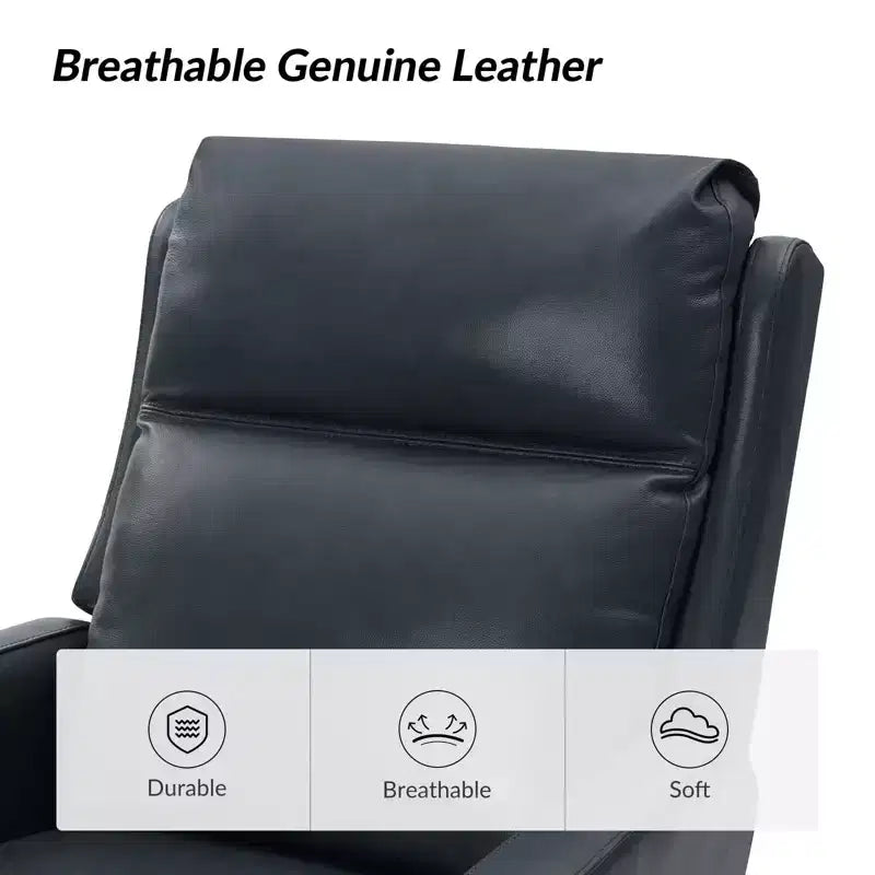 Fauteuil inclinable électrique de transition en cuir véritable avec ports USB