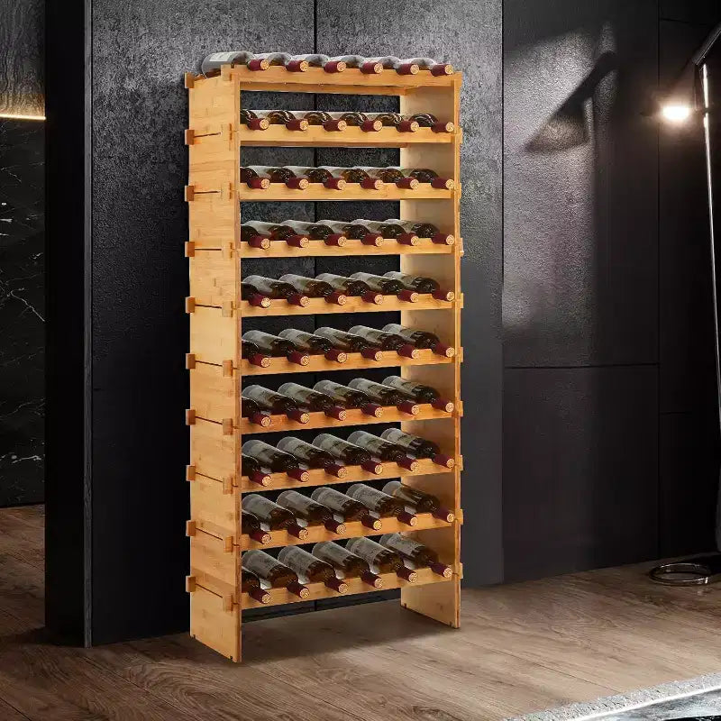 Casiers à vin modulaires empilables à 4 niveaux, étagères de présentation en bois pour 36 bouteilles