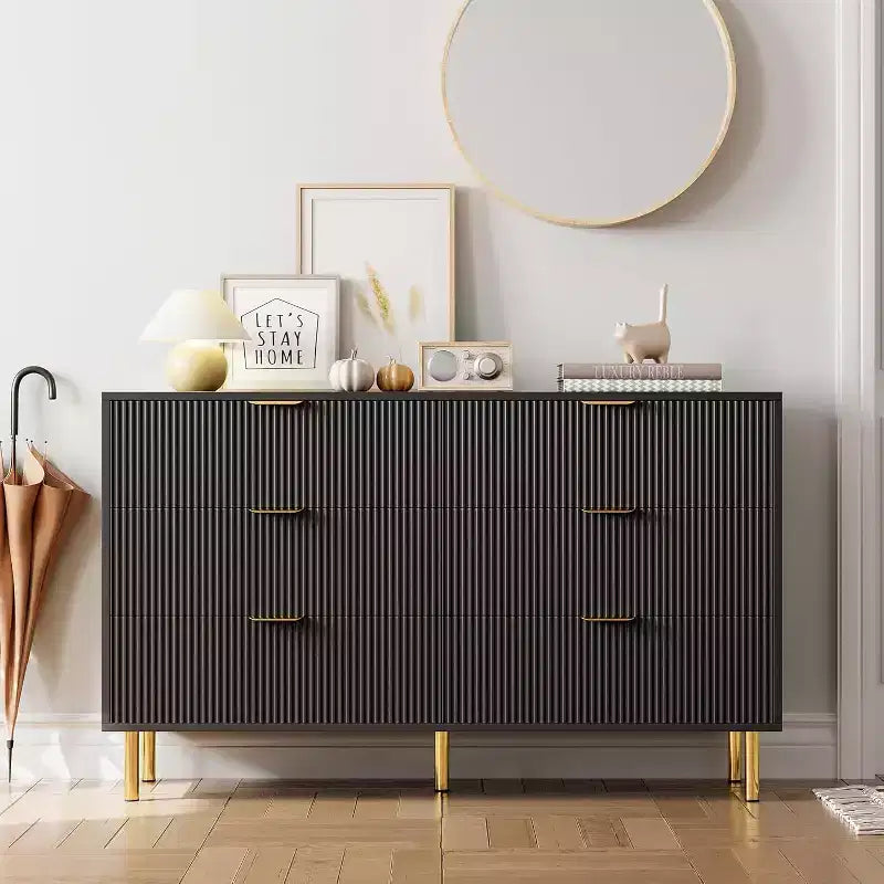 Commode de chambre à 6 tiroirs, Organiseur de rangement moderne en bois