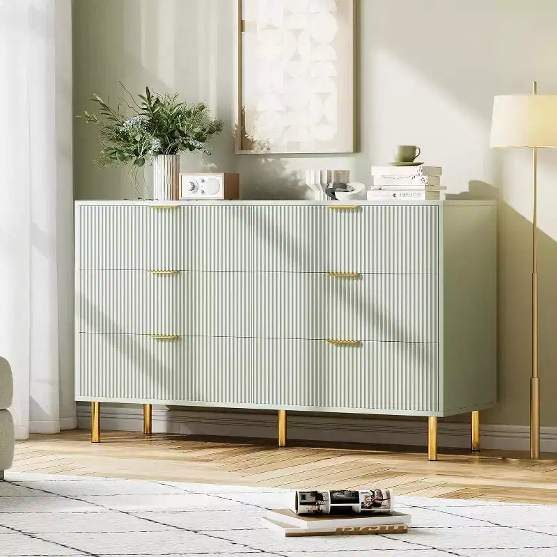 Commode de chambre à 6 tiroirs, Organiseur de rangement moderne en bois