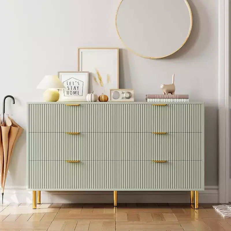 Commode de chambre à 6 tiroirs, Organiseur de rangement moderne en bois