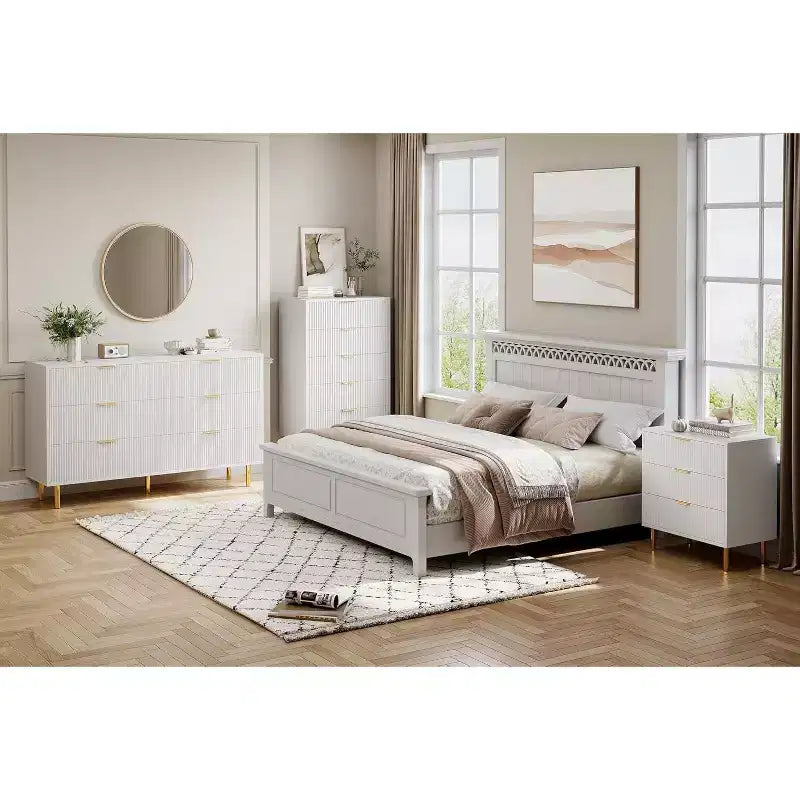 Commode de chambre à 6 tiroirs, Organiseur de rangement moderne en bois