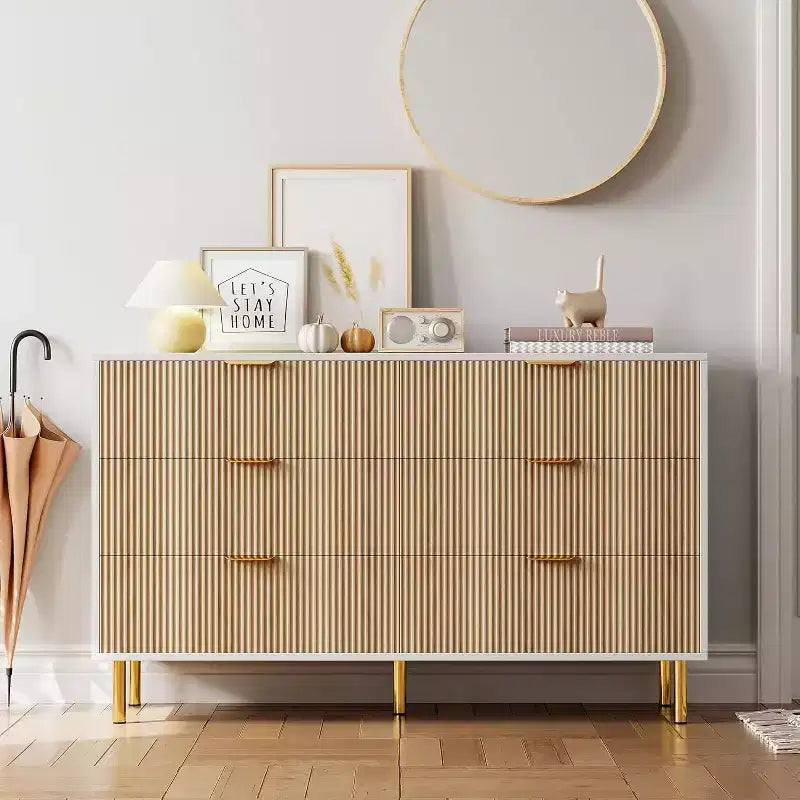 Commode de chambre à 6 tiroirs, Organiseur de rangement moderne en bois