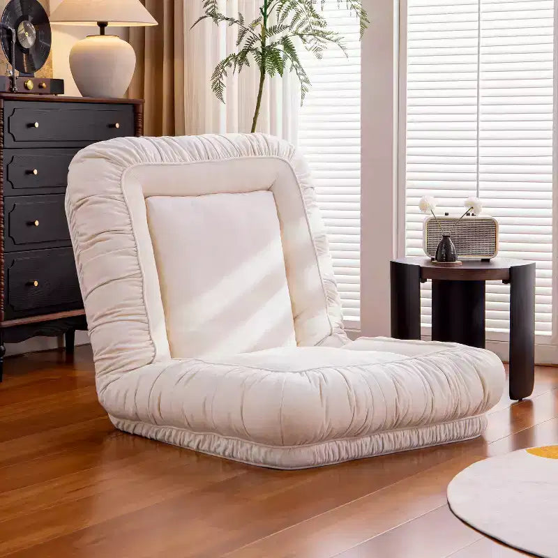 ATJafurn 67 Linen Adjustable Floor Chair Lazy Sofa Chair Ergonomic Floor Seating with Cotton Fill Lounge Sofa for Kids and Adults