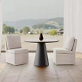 Chaises de salle à manger sans accoudoirs en chenille rembourrée moderne avec roulettes Taupe