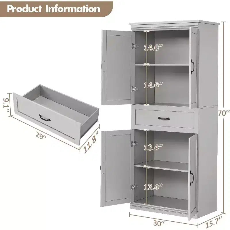 Meuble de cuisine, avec 4 portes, 2 étagères réglables