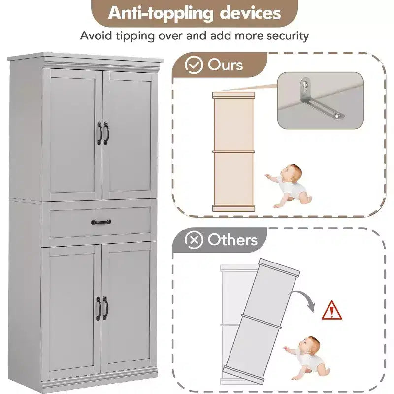 Meuble de cuisine, avec 4 portes, 2 étagères réglables