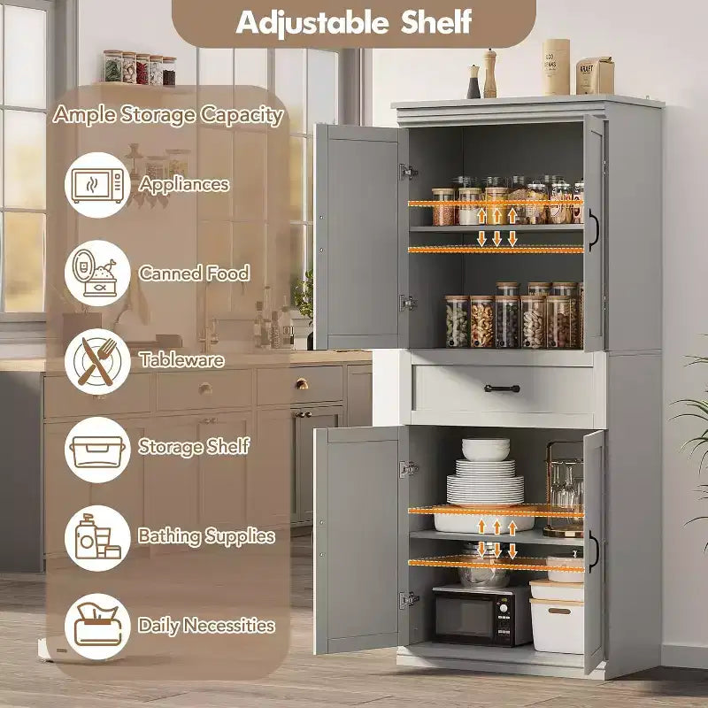 Meuble de cuisine, avec 4 portes, 2 étagères réglables