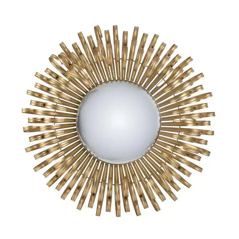 HomeRoots 27 Gold Sunburst Iron Framed Accent Mirror