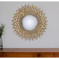 Miroir décoratif à cadre en fer doré