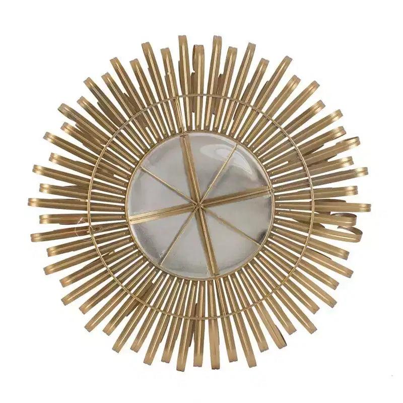 Miroir décoratif à cadre en fer doré
