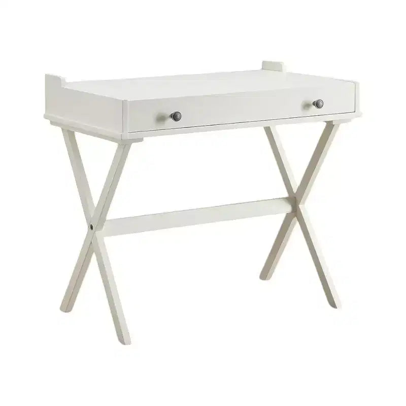 HomeRoots 34 Antiqued White Wood Flip Top Desk