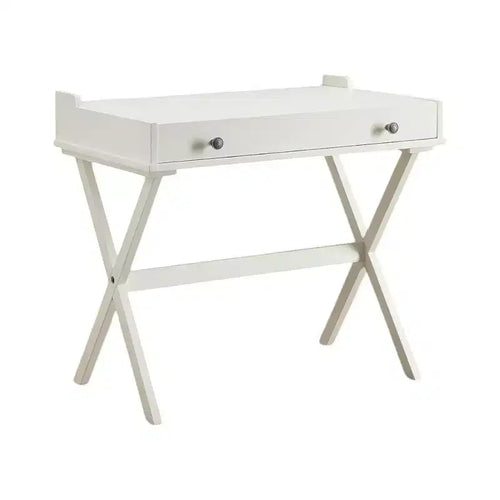 HomeRoots 34 Antiqued White Wood Flip Top Desk