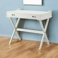 Bureau à abattant en bois blanc patiné
