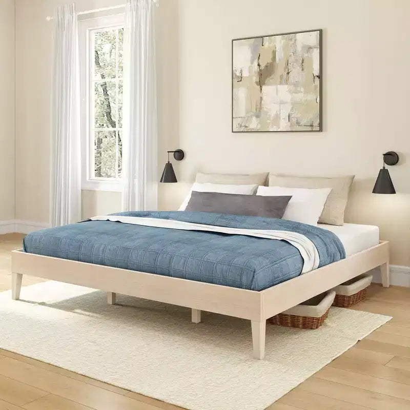 Now Furniture King Bed Frame, Wooden Platform Bed