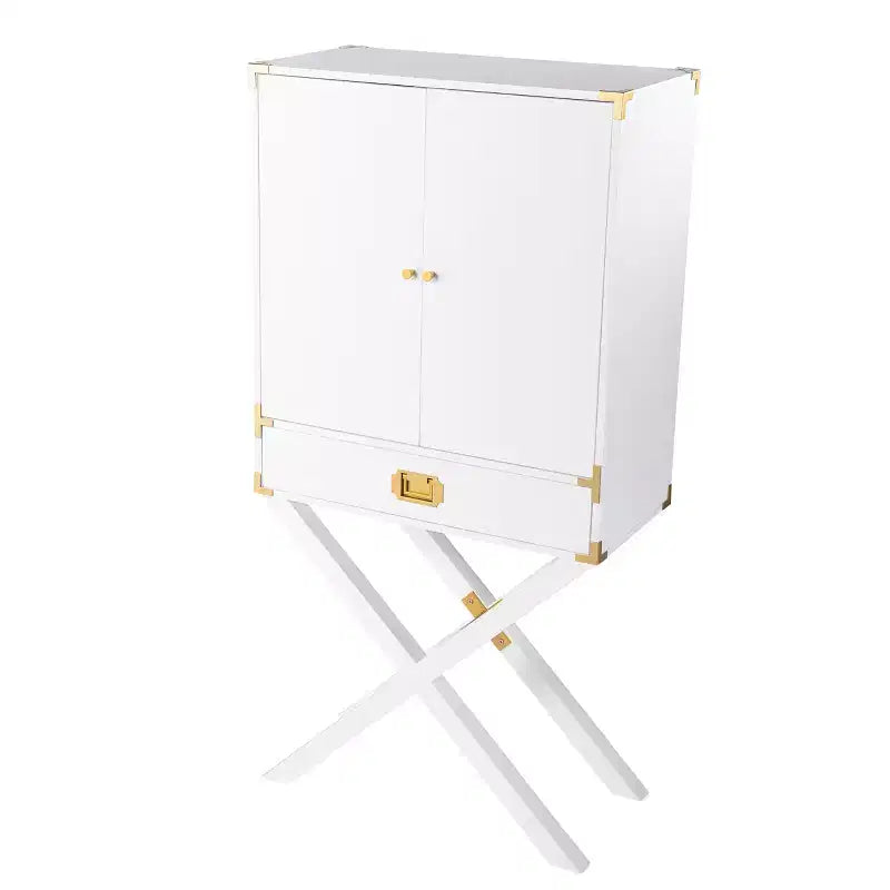 Meuble bar haut de rangement blanc