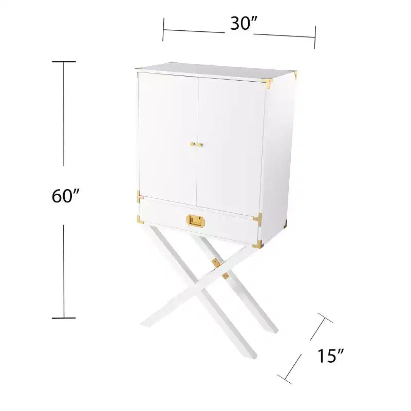 Meuble bar haut de rangement blanc