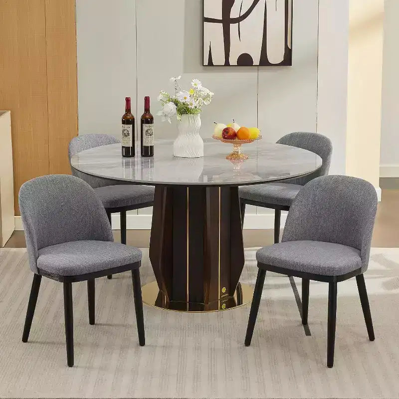 Chaises de salle à manger capitonnées, chaises d'appoint de cuisine avec dossier incurvé