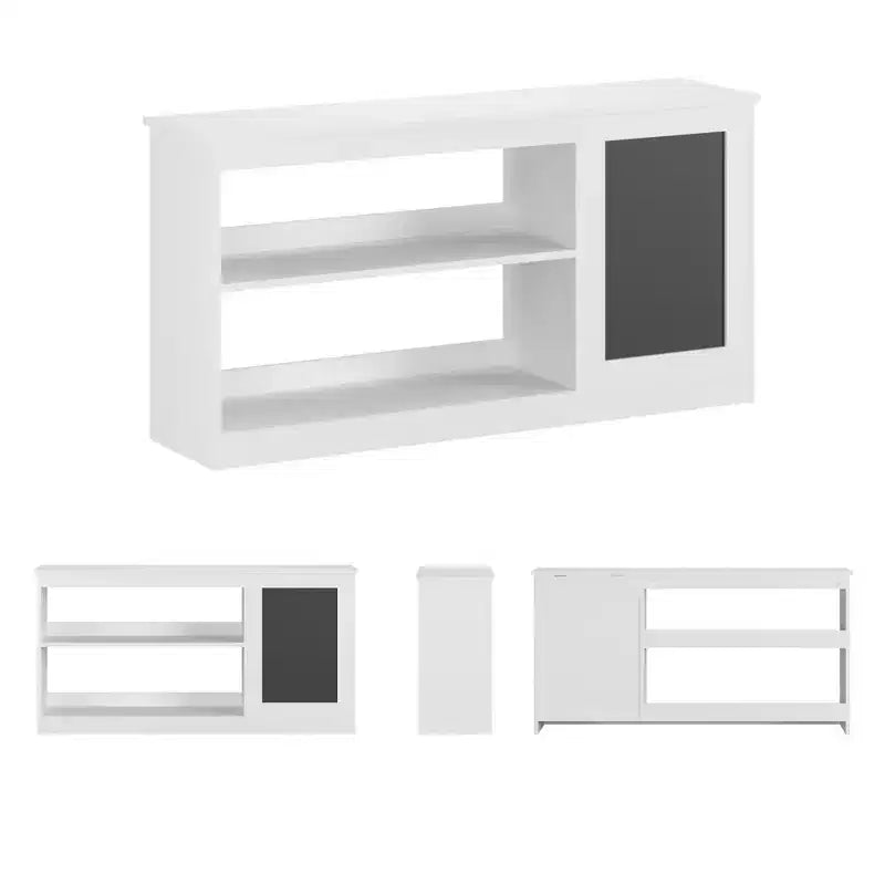 Étagère à livres et meuble de rangement pour jouets pour enfants avec tableau noir C Organisateur moderne blanc