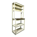 VIYET 67 5-Tier Bakers Rack (White &amp; Rustic Brown), Particle Board Kitchen Storage Shelf (Microwave Stand &amp; Coffee Bar Organizer)