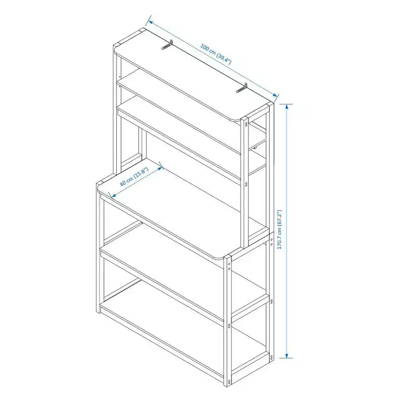 Étagère de cuisine à 5 niveaux en panneaux de particules