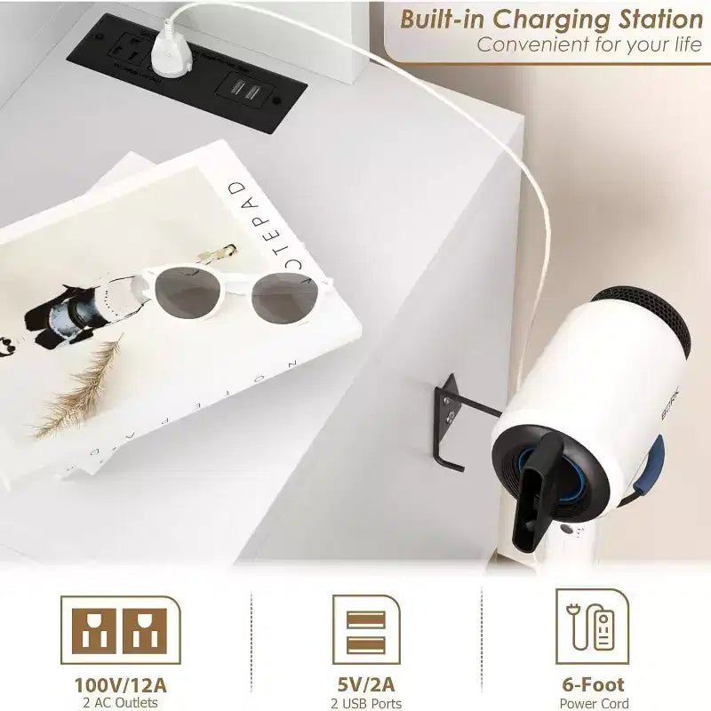 Coiffeuse, Grande Table de Maquillage, 3 Modes d'Éclairage