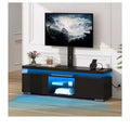 Modern TV Stand with Height Adjustable Mount for 65 Inch TV, LED Entertainment Center with Storage, Media Console Cabinet for Living Room , Black