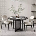PexFix Farmhouse Kitchen Dining Room Table Furniture Round Kitchen Table with Rattan Woven Legs for Kitchen Bar Living Room