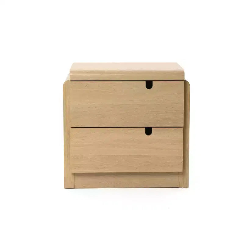 LuxenHome White Oak Mid-Century 2-Drawer Nightstand, 20.5'' Engineered Wood Accent Table Brown