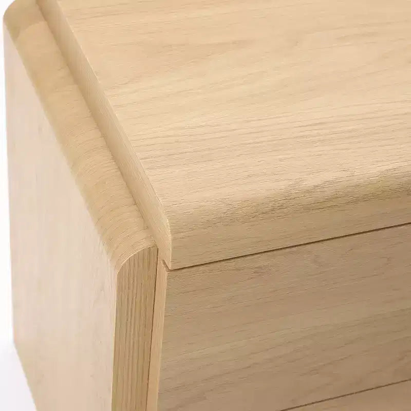 Table de chevet à 2 tiroirs en chêne blanc du milieu du siècle, table d'appoint en bois marron