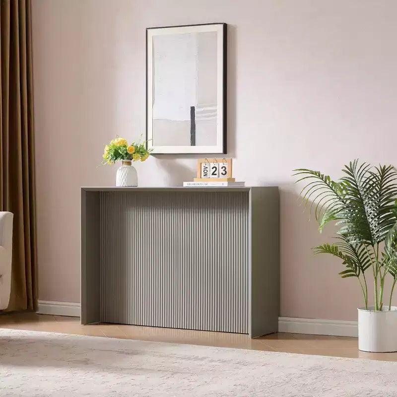 Kings Brand Furniture Lira Contemporary Console Table with Ripple-Front Design