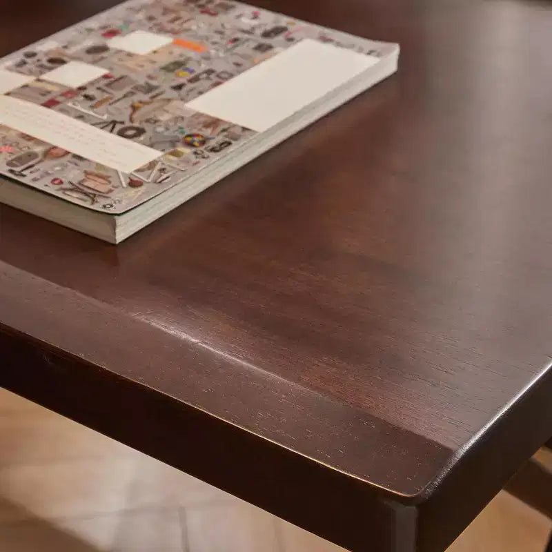 Bureau de travail extra-long en bois moderne avec pieds en K en acier au carbone