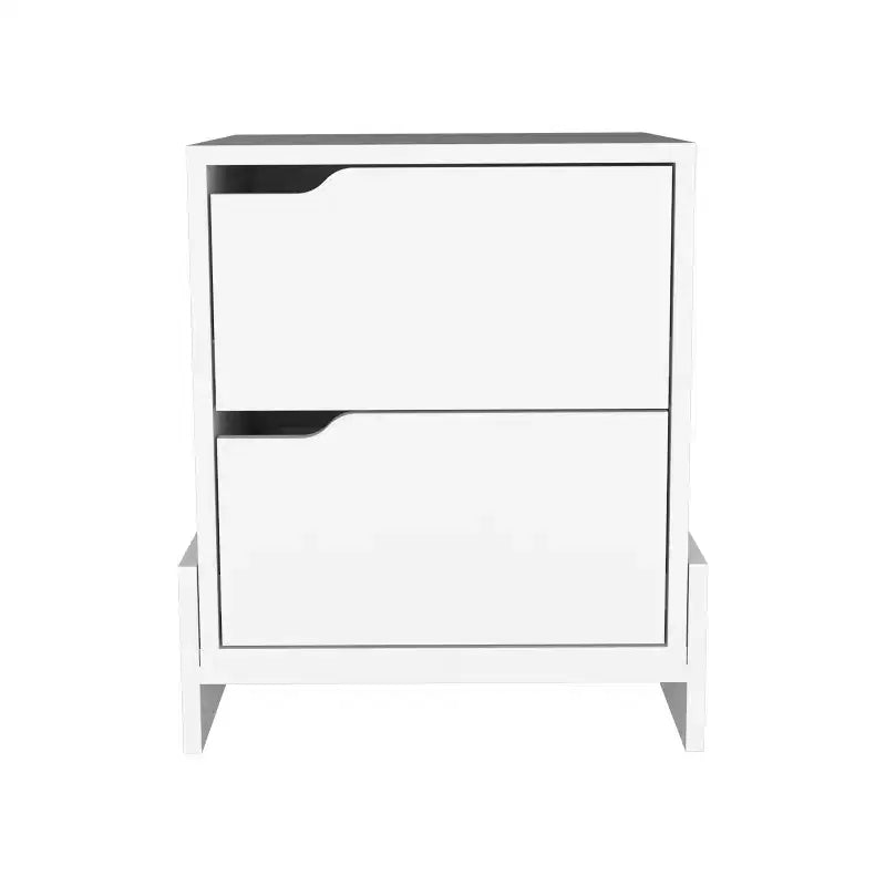 Avec un design épuré et moderne, table de chevet, avec 2 tiroirs