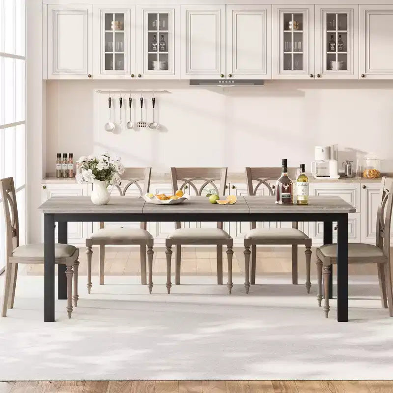 Table à manger rectangulaire pour 6 à 8 personnes, table de cuisine et de salle à manger moderne