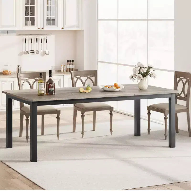 Table à manger rectangulaire pour 6 à 8 personnes, table de cuisine et de salle à manger moderne