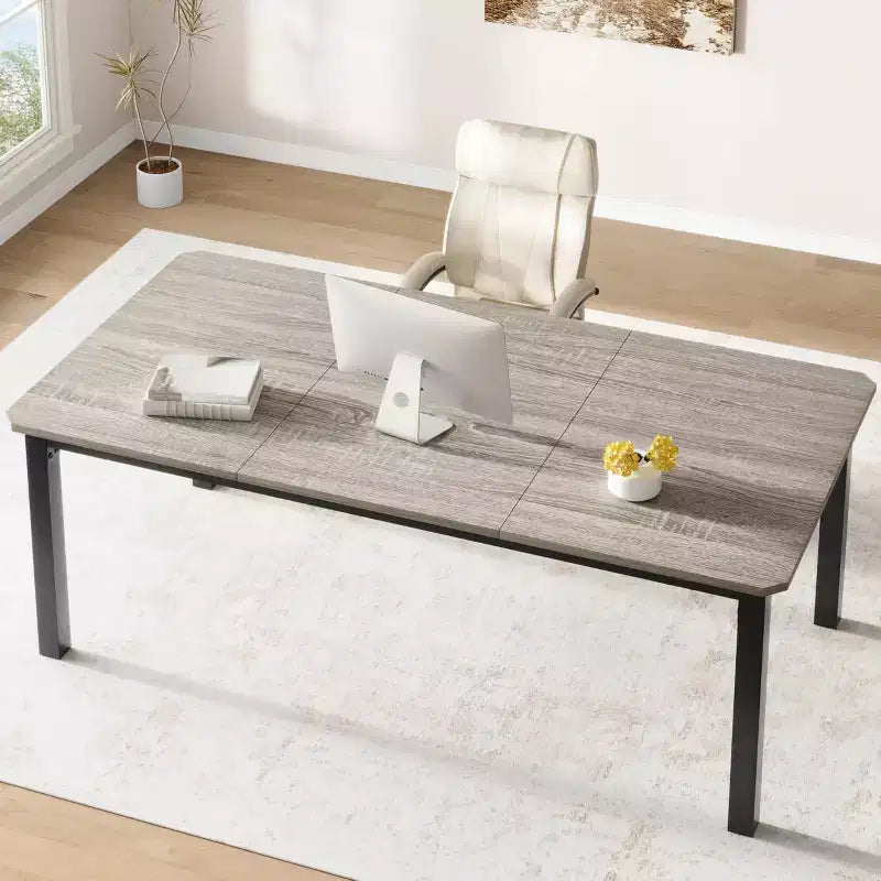 Table à manger rectangulaire pour 6 à 8 personnes, table de cuisine et de salle à manger moderne