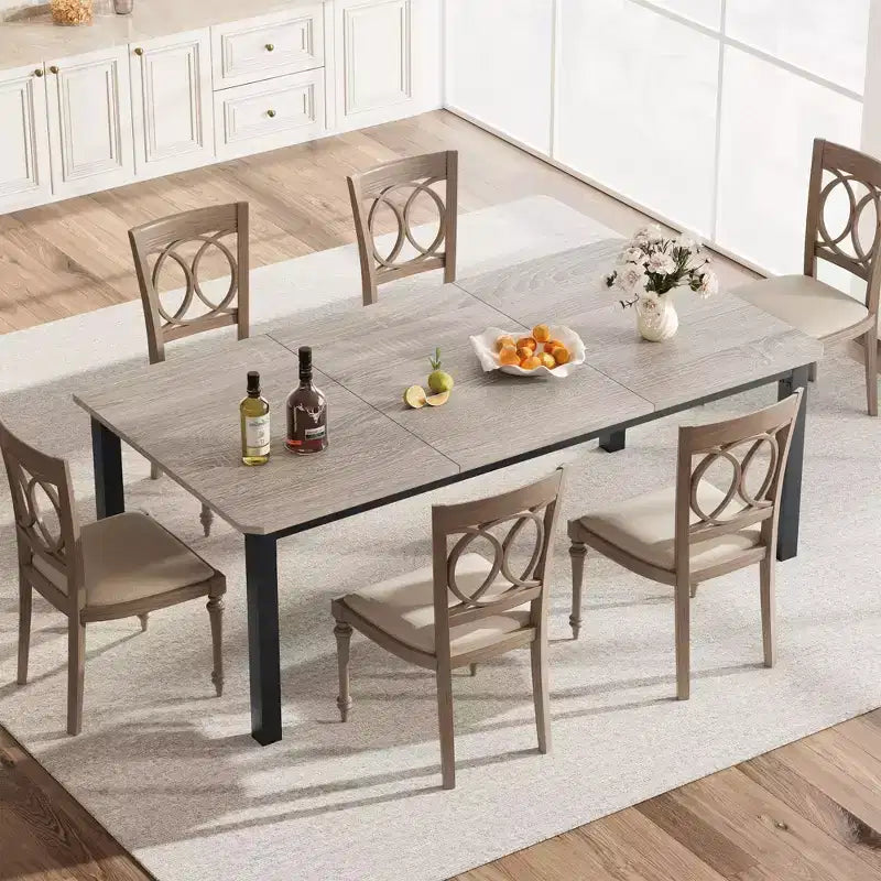 Table à manger rectangulaire pour 6 à 8 personnes, table de cuisine et de salle à manger moderne