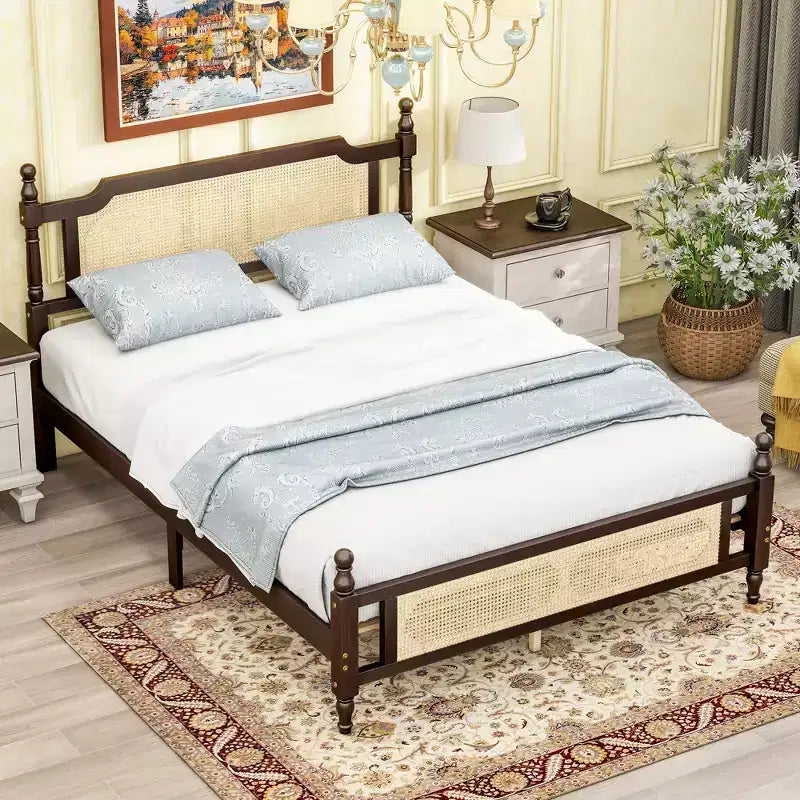 MAYEERTY Queen Bed Frame Under-Bed Storage High Weight Capacity Heavy-Duty Metal