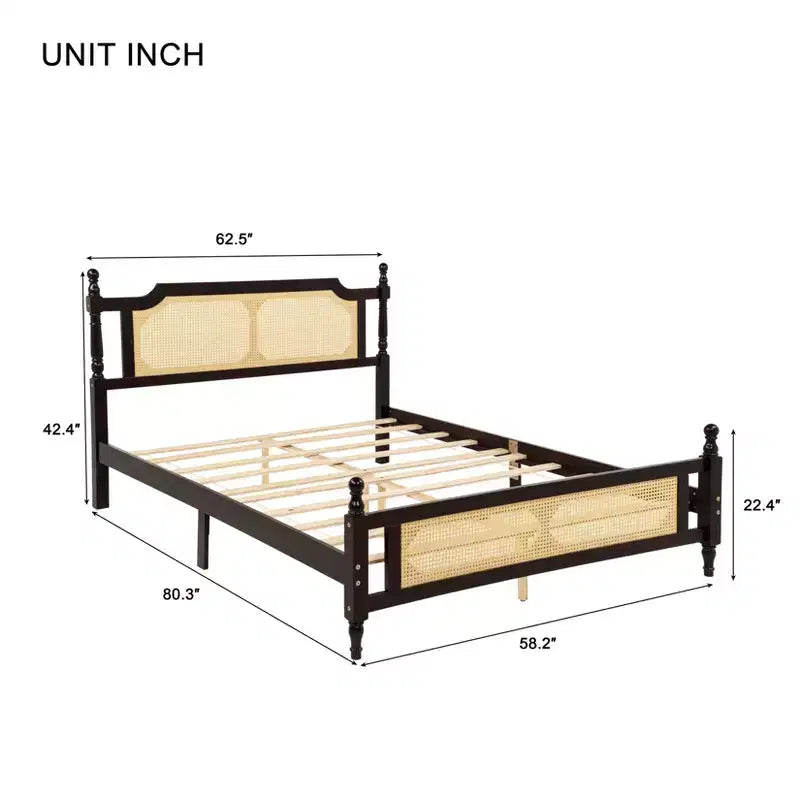 Cadre de lit Queen avec rangement sous le lit, haute capacité de poids, métal robuste