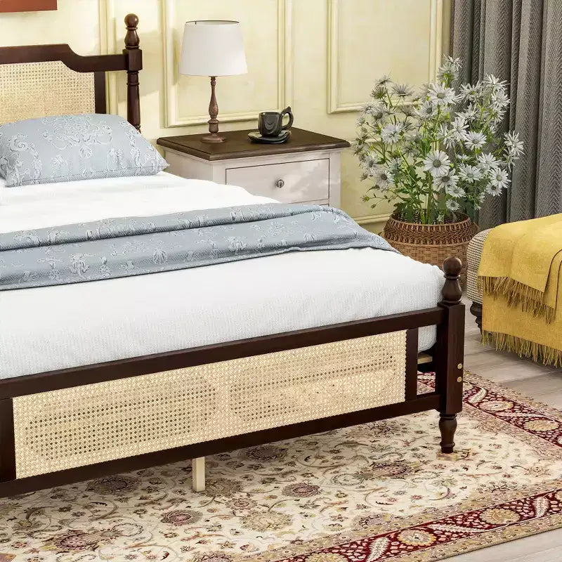 Cadre de lit Queen avec rangement sous le lit, haute capacité de poids, métal robuste
