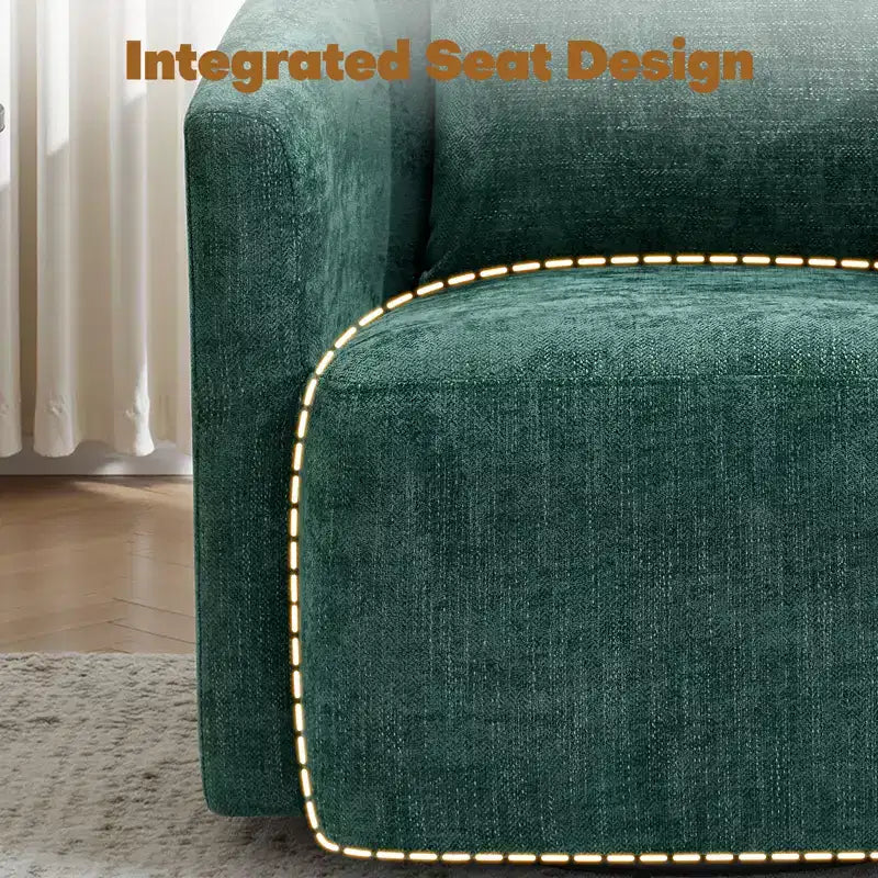 Fauteuil pivotant, fauteuil crapaud en chenille avec oreiller