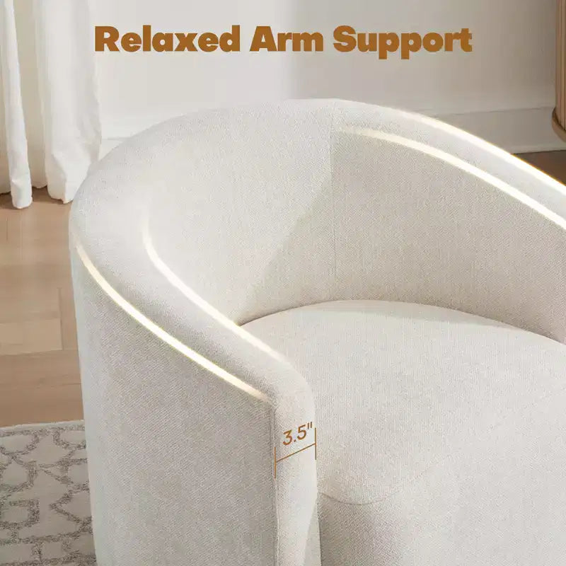 Fauteuil pivotant, fauteuil crapaud en chenille avec oreiller